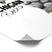 Michigan Silhouette gevuld met petoskeystonen Poster (Hoek)