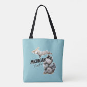 Michigan Silhouette gevuld met petoskeystonen Tote Bag (Achterkant)