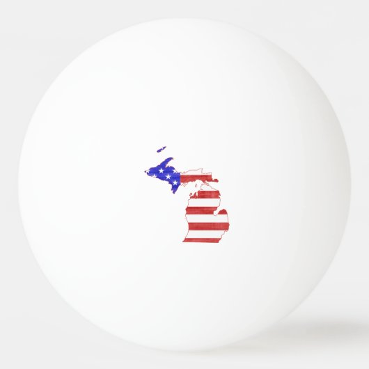 Michigan Silhouette Map: Amerikaanse vlag Pingpongbal (Voorkant)