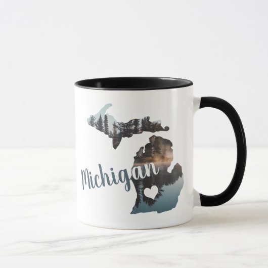 Michigan Silhouette met Typografie Mok (Rechts)