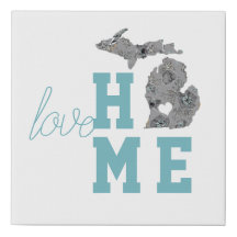 Michigan Silhouette State Love Home Typografie