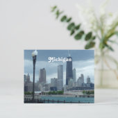 Michigan Skyline Briefkaart (Staand voorkant)