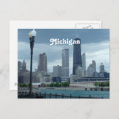 Michigan Skyline Briefkaart (Voorkant / Achterkant)
