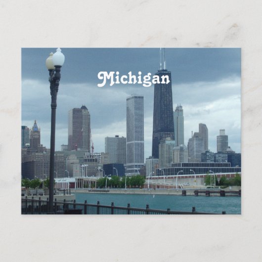 Michigan Skyline Briefkaart (Voorkant)