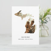 Michigan Sla de datum fotokaart op Save The Date (Staand voorkant)