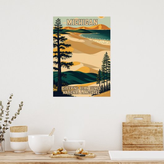 Michigan Slapen Beer Dunes National Lakeshore 01 Poster (Keuken)