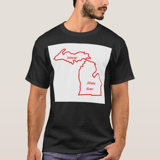 Michigan slechtste staat ooit rood t-shirt (Voorkant)