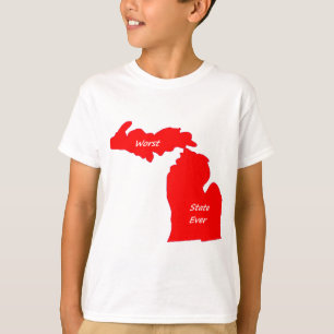 Michigan slechtste staat ooit roodvaste t-shirt