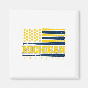 Michigan Softll Vintage Heren Kids Team Retro Soft Magneet