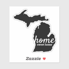 Michigan Solid Black Silhouette Home Sweet Home Sticker