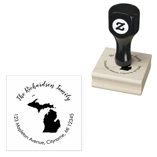 Michigan staat retour adres rubber stempel (Gestempeld)