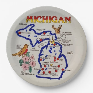 Michigan Staatsfeestborden Papieren Bordje