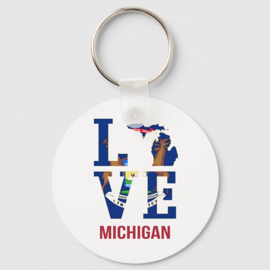 Michigan staatsliefde sleutelhanger (Voorkant)
