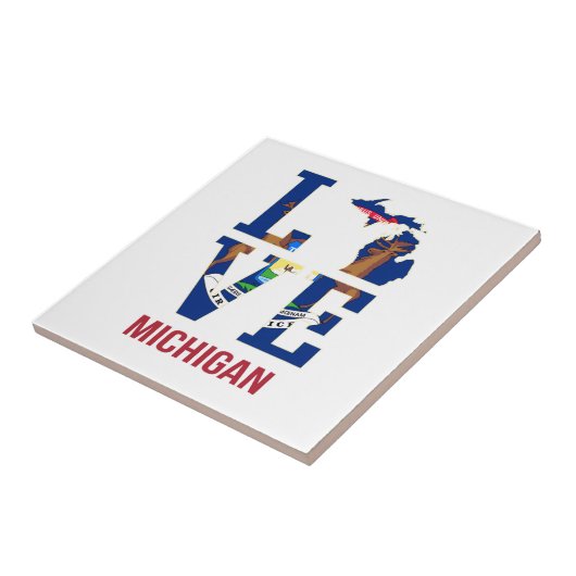 Michigan staatsliefde tegeltje (Zijkant)