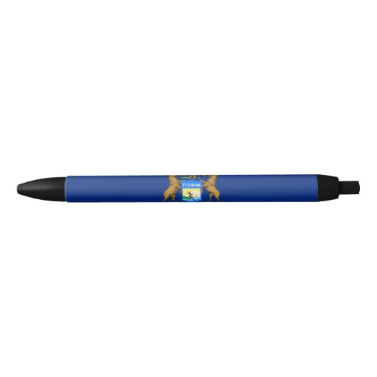 Michigan Staatsvlag Blauwe Inkt Pen (Voorkant)