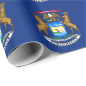 Michigan Staatsvlag Cadeaupapier (Rol Hoek)