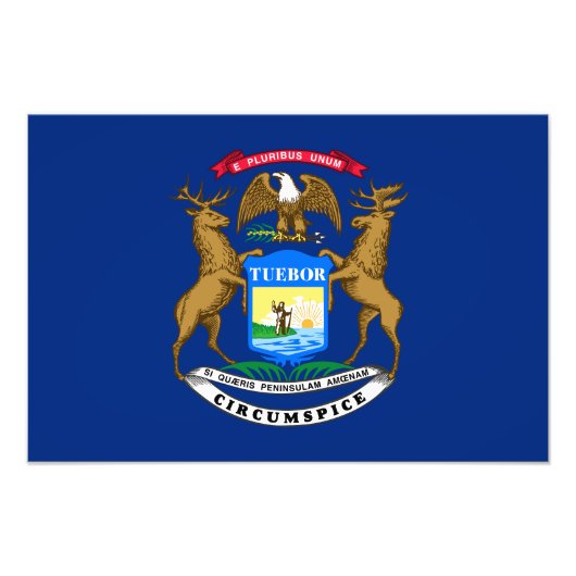 Michigan Staatsvlag Foto Afdruk (Voorkant)