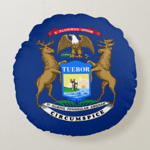 Michigan Staatsvlag Rond Kussen