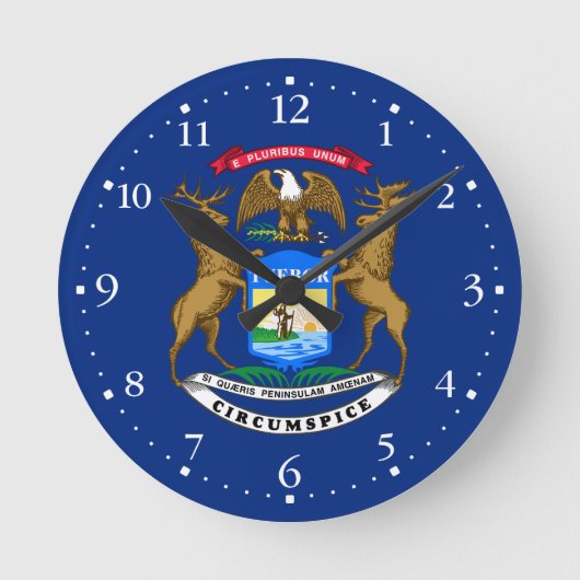 Michigan Staatsvlag Ronde Klok (Voorkant)