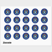 Michigan Staatsvlag Ronde Sticker (Vel)