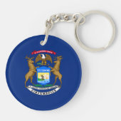 Michigan Staatsvlag Sleutelhanger (Achterkant)