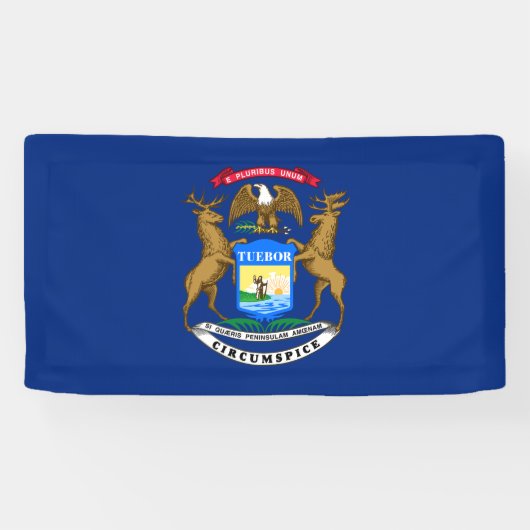Michigan Staatsvlag Spandoek (Horizontaal)
