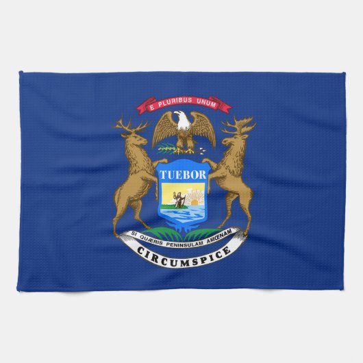 Michigan Staatsvlag Theedoek (Horizontaal)