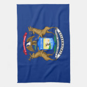 Michigan Staatsvlag Theedoek (Verticaal)