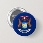 Michigan staatsvlag usa verenigd america ronde button 5,7 cm (Voorkant /achterkant)
