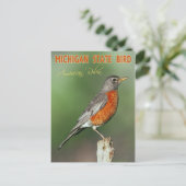 Michigan State Bird - American Robin Briefkaart (Staand voorkant)