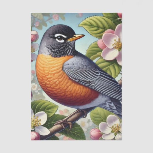 Michigan State Bird American Robin Tissuepapier (Voorkant)