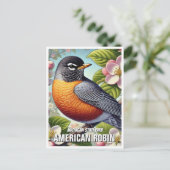 Michigan State Bird Amerikaanse Robin Briefkaart (Staand voorkant)