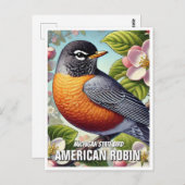 Michigan State Bird Amerikaanse Robin Briefkaart (Voorkant / Achterkant)