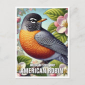 Michigan State Bird Amerikaanse Robin Briefkaart (Voorkant)