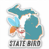 Michigan State Bird - Muggen Grappige Auto Decal Sticker (Voorkant)