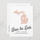 MICHIGAN State Destination Weddenschap IEDERE KLEU Aankondigingskaart (Voorkant / Achterkant)