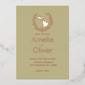 Michigan State Destination Wedding Folie Uitnodiging (Voorkant)