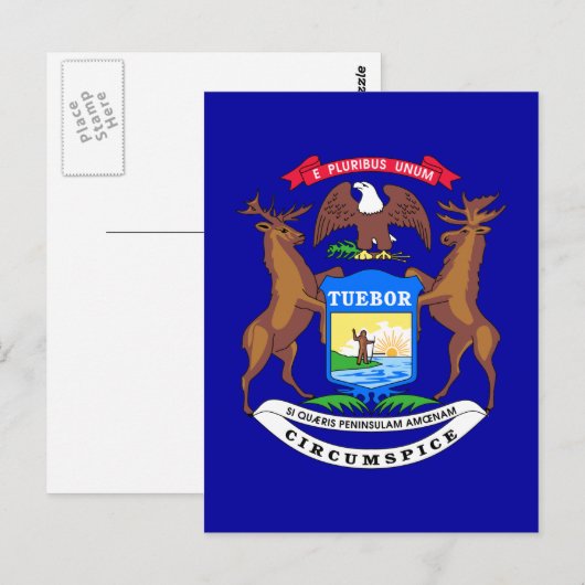 Michigan State Flag Briefkaart (Voorkant / Achterkant)