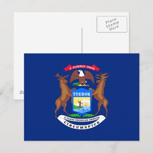 Michigan State Flag Briefkaart (Voorkant / Achterkant)