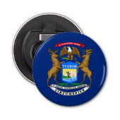 Michigan State Flag Button Flesopener (Voorkant)