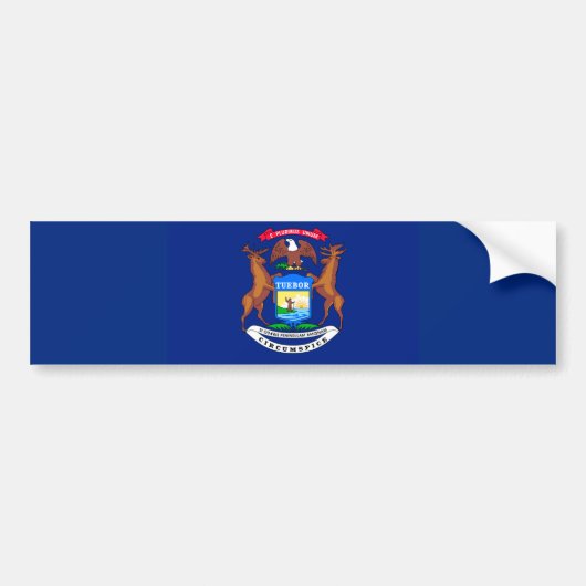 Michigan State Flag Design Bumpersticker (Voorkant)