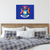 Michigan State Flag Design Canvas Afdruk (Insitu (Slaapkamer))