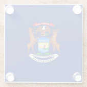 Michigan State Flag Design Decor Glazen Onderzetter (Achterkant)