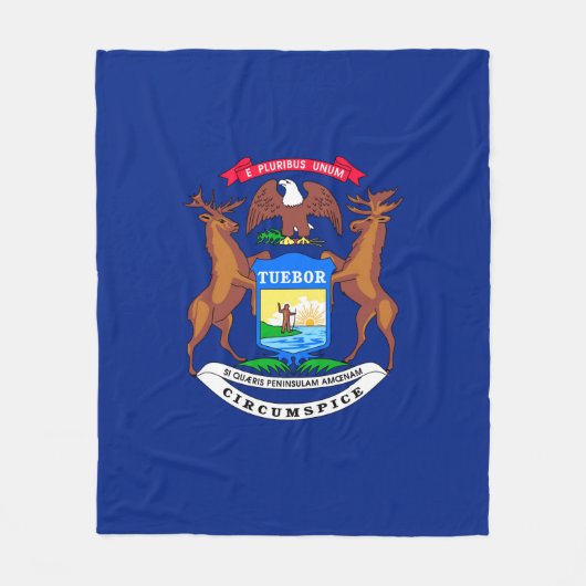 Michigan State Flag Design Fleece Deken (Voorkant)