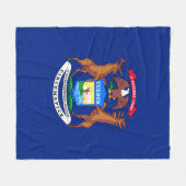 Michigan State Flag Design Fleece Deken (Voorkant (Horizontaal))