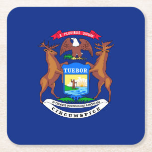 Michigan State Flag Design Kartonnen Onderzetters