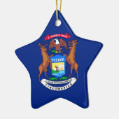 Michigan State Flag Design Keramisch Ornament (Links)