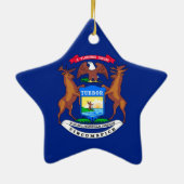 Michigan State Flag Design Keramisch Ornament (Achterkant)