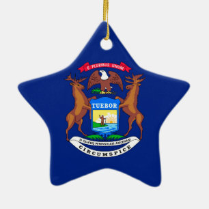 Michigan State Flag Design Keramisch Ornament