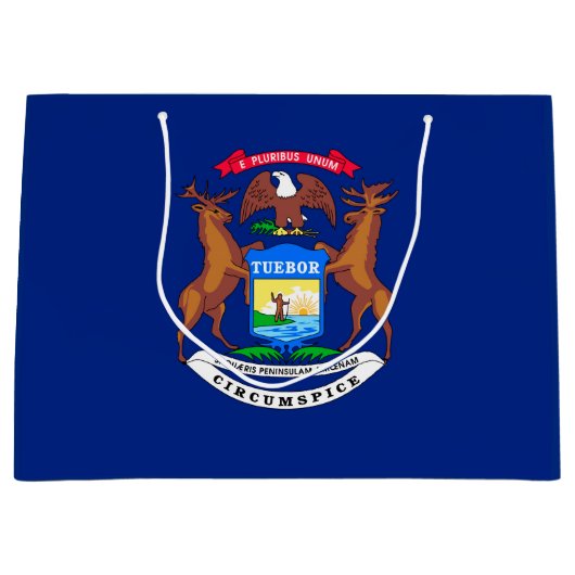 Michigan State Flag Design Large Cadeautasje (Voorkant)
